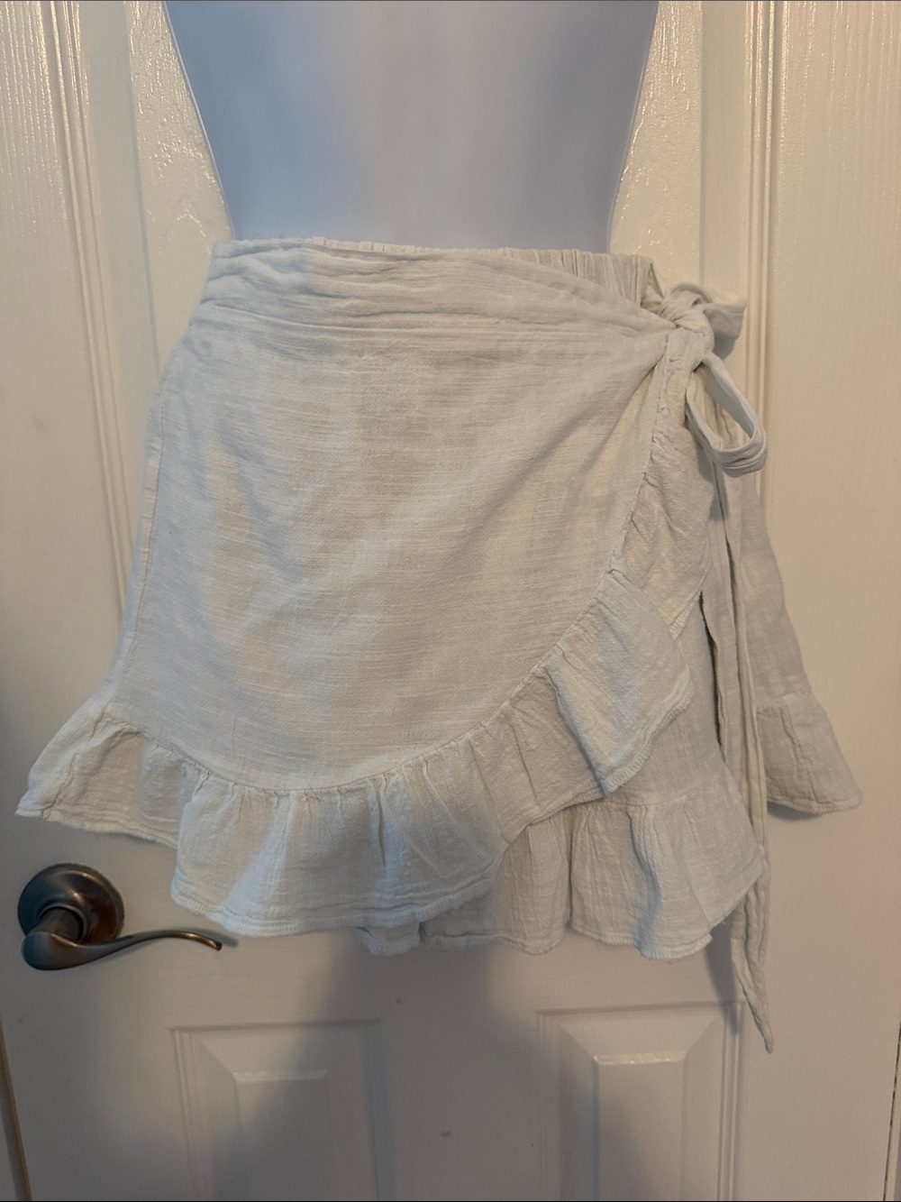 White Ruffle Wrap Skirt